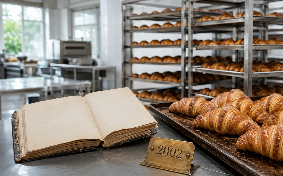 Tim bakery bekerja bersama di area produksi yang hangat